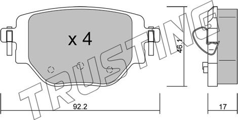 Trusting 1246.0 - Kit pastiglie freno, Freno a disco autozon.pro