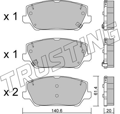 Trusting 1241.0 - Kit pastiglie freno, Freno a disco autozon.pro