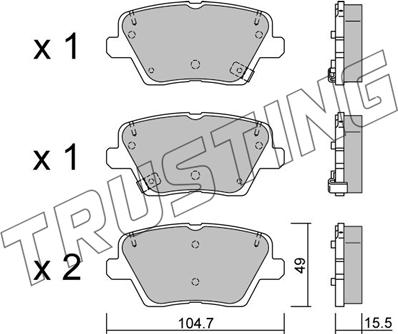 Trusting 1243.0 - Kit pastiglie freno, Freno a disco autozon.pro