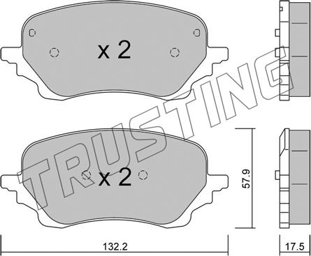 Trusting 1247.0 - Kit pastiglie freno, Freno a disco autozon.pro