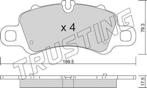 Trusting 1254.0 - Kit pastiglie freno, Freno a disco autozon.pro