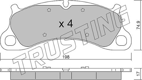 Trusting 1255.0 - Kit pastiglie freno, Freno a disco autozon.pro