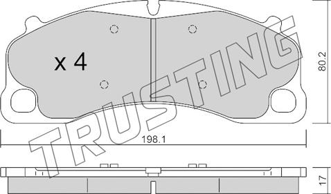 Trusting 1256.0 - Kit pastiglie freno, Freno a disco autozon.pro