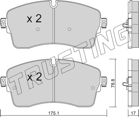 Trusting 1250.0 - Kit pastiglie freno, Freno a disco autozon.pro