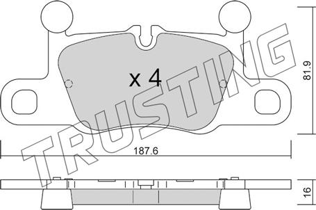 Trusting 1258.0 - Kit pastiglie freno, Freno a disco autozon.pro