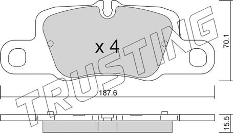 Trusting 1257.0 - Kit pastiglie freno, Freno a disco autozon.pro