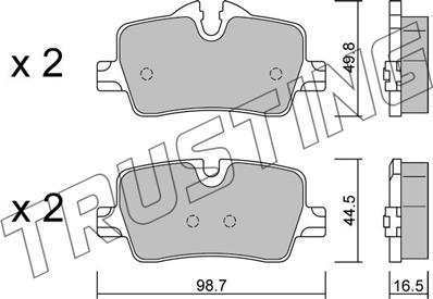 Trusting 1264.0 - Kit pastiglie freno, Freno a disco autozon.pro