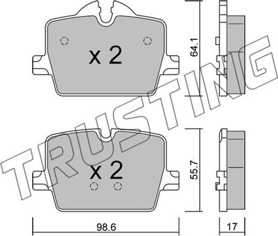 Trusting 1265.0 - Kit pastiglie freno, Freno a disco autozon.pro