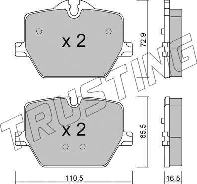 Trusting 1266.0 - Kit pastiglie freno, Freno a disco autozon.pro