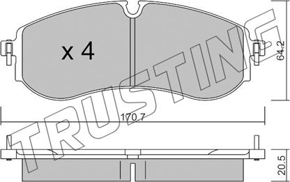 Trusting 1263.0 - Kit pastiglie freno, Freno a disco autozon.pro