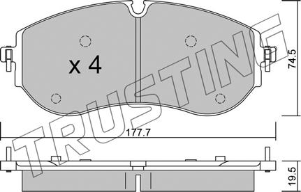 Trusting 1262.0 - Kit pastiglie freno, Freno a disco autozon.pro