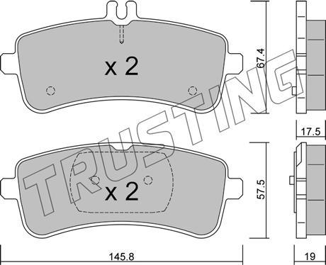 Trusting 1200.0 - Kit pastiglie freno, Freno a disco autozon.pro