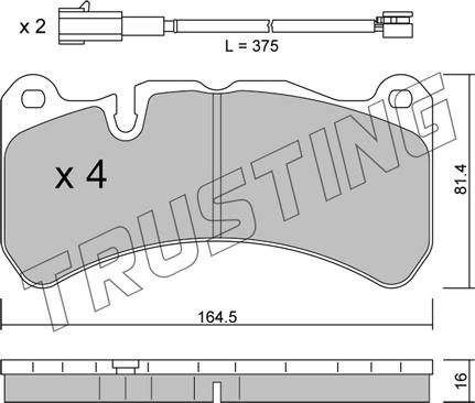 Trusting 1201.1 - Kit pastiglie freno, Freno a disco autozon.pro