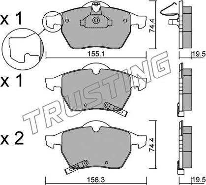 Trusting 120.1 - Kit pastiglie freno, Freno a disco autozon.pro