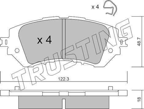 Trusting 1219.0 - Kit pastiglie freno, Freno a disco autozon.pro