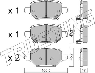 Trusting 1213.0 - Kit pastiglie freno, Freno a disco autozon.pro