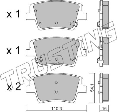 Trusting 1284.0 - Kit pastiglie freno, Freno a disco autozon.pro