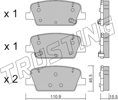 Trusting 1283.0 - Kit pastiglie freno, Freno a disco autozon.pro