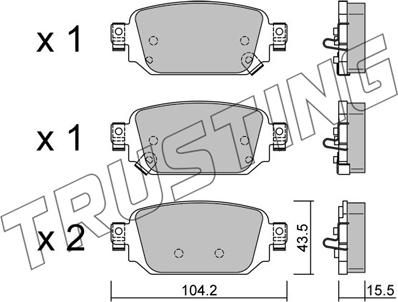 Trusting 1238.0 - Kit pastiglie freno, Freno a disco autozon.pro