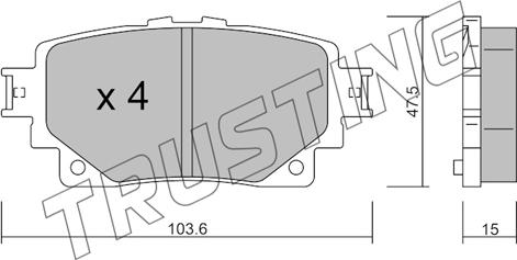 Trusting 1229.0 - Kit pastiglie freno, Freno a disco autozon.pro