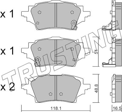 Trusting 1228.0 - Kit pastiglie freno, Freno a disco autozon.pro