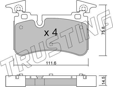 Trusting 1223.0 - Kit pastiglie freno, Freno a disco autozon.pro