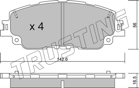 Trusting 1227.0 - Kit pastiglie freno, Freno a disco autozon.pro