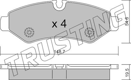 Trusting 1275.0 - Kit pastiglie freno, Freno a disco autozon.pro