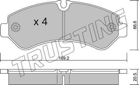 Trusting 1276.0 - Kit pastiglie freno, Freno a disco autozon.pro