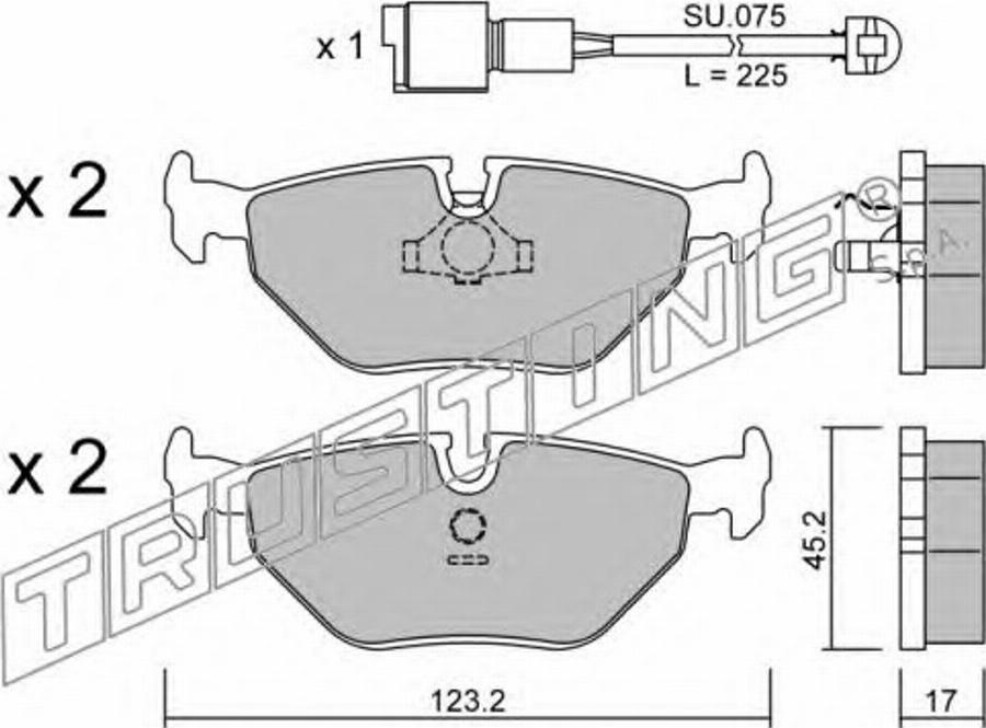 Trusting 127.0W - Kit pastiglie freno, Freno a disco autozon.pro