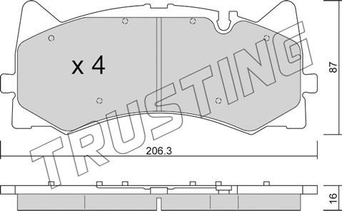 Trusting 1271.0 - Kit pastiglie freno, Freno a disco autozon.pro