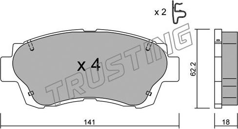 Trusting 170.0 - Kit pastiglie freno, Freno a disco autozon.pro