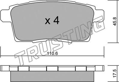 Trusting 890.0 - Kit pastiglie freno, Freno a disco autozon.pro