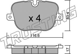 Trusting 854.0 - Kit pastiglie freno, Freno a disco autozon.pro