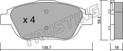 Trusting 869.0 - Kit pastiglie freno, Freno a disco autozon.pro