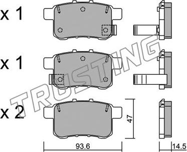 Trusting 885.0 - Kit pastiglie freno, Freno a disco autozon.pro