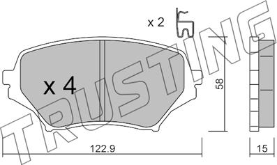 Trusting 887.0 - Kit pastiglie freno, Freno a disco autozon.pro