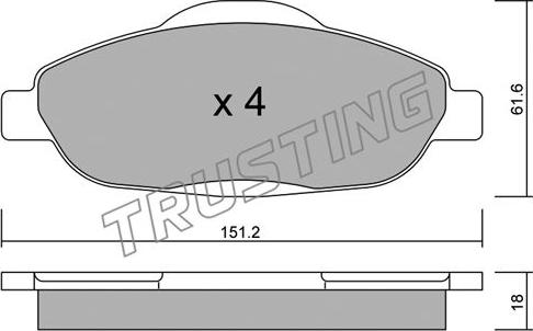 Trusting 820.0 - Kit pastiglie freno, Freno a disco autozon.pro