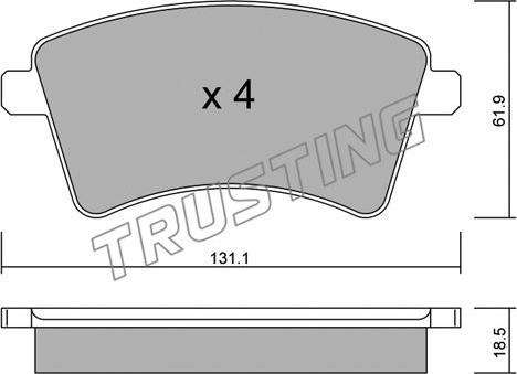 Trusting 828.0 - Kit pastiglie freno, Freno a disco autozon.pro