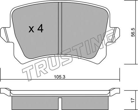 Trusting 822.0 - Kit pastiglie freno, Freno a disco autozon.pro