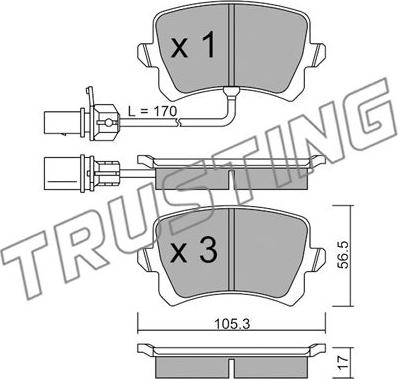 Trusting 822.1 - Kit pastiglie freno, Freno a disco autozon.pro