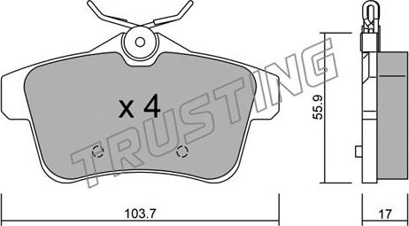 Trusting 872.0 - Kit pastiglie freno, Freno a disco autozon.pro