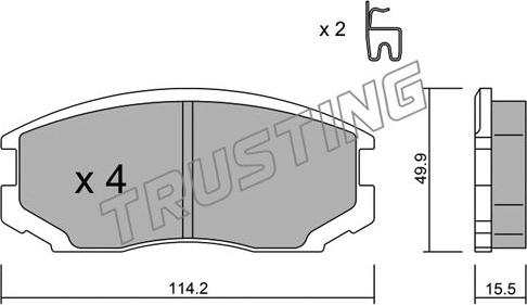 Trusting 391.0 - Kit pastiglie freno, Freno a disco autozon.pro