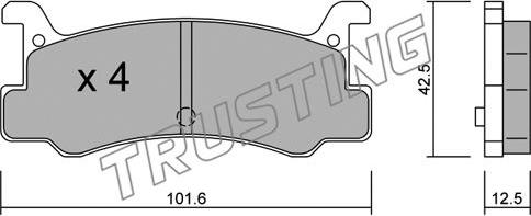 Trusting 398.0 - Kit pastiglie freno, Freno a disco autozon.pro