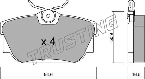 Trusting 355.0 - Kit pastiglie freno, Freno a disco autozon.pro