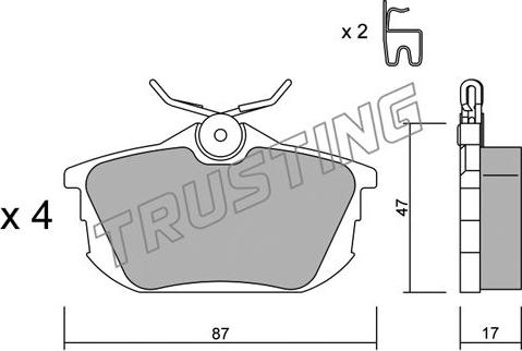 Trusting 356.0 - Kit pastiglie freno, Freno a disco autozon.pro