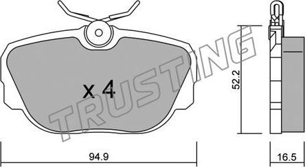 Trusting 360.0 - Kit pastiglie freno, Freno a disco autozon.pro