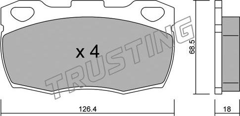 Trusting 361.1 - Kit pastiglie freno, Freno a disco autozon.pro