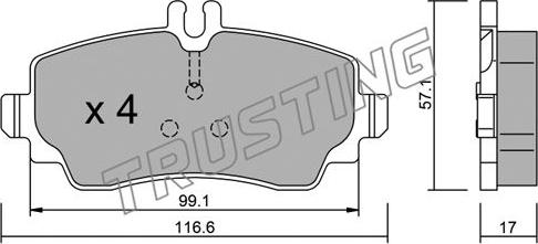 Trusting 319.0 - Kit pastiglie freno, Freno a disco autozon.pro