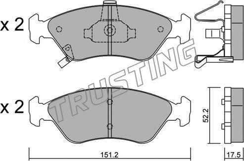 Trusting 380.0 - Kit pastiglie freno, Freno a disco autozon.pro